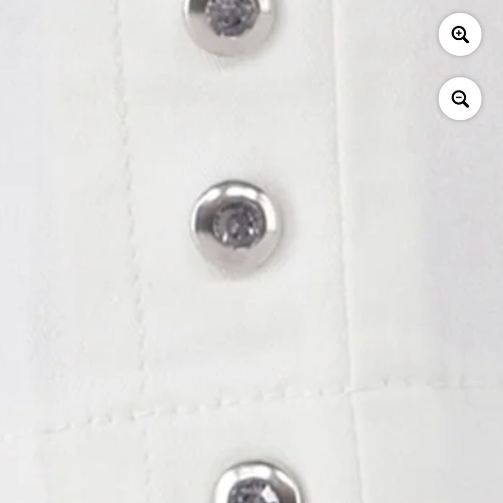 Just My Size Women’s Plus White Pull On Bling Tab Capris Size 0X 14W NWT - Picture 7 of 9